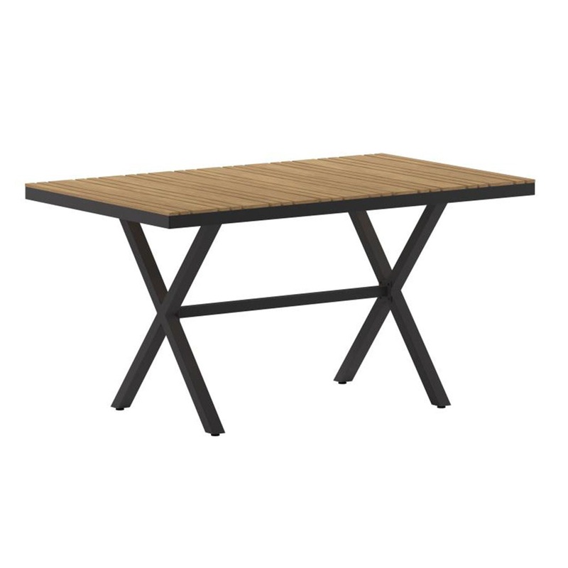 Flash Furniture – X Frame Patio Table – Natural / Black