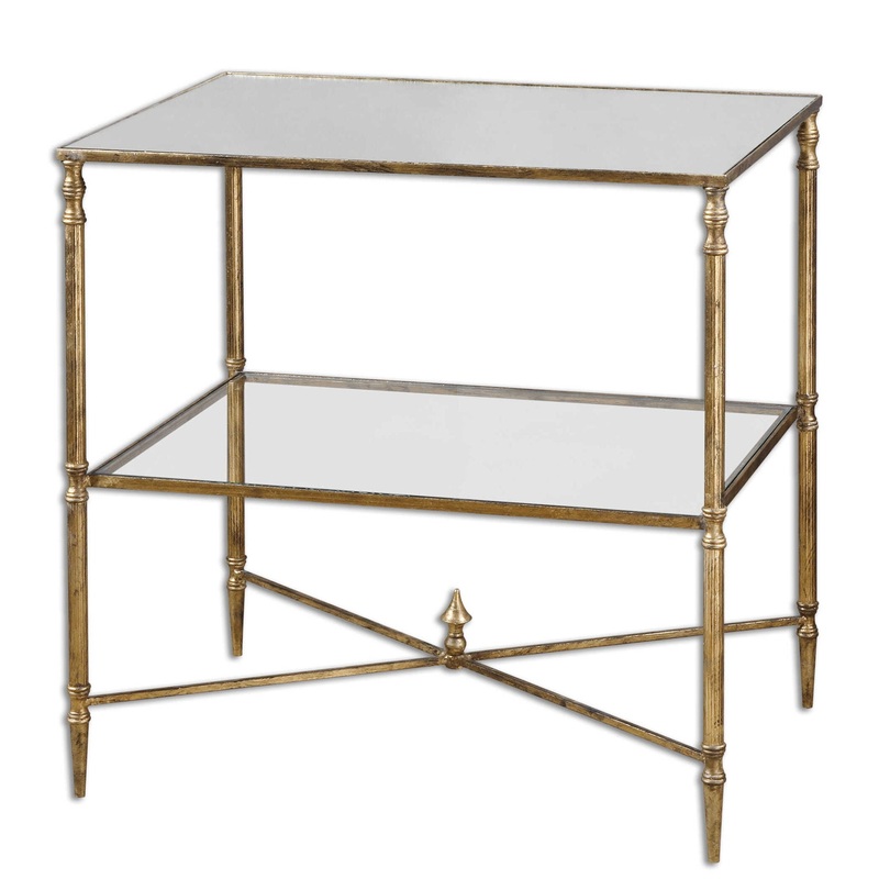 Henzler – Mirrored Glass Lamp Table – Gold