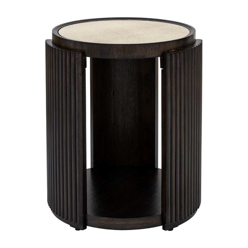 Rivera – End Table – Espresso Oak / Gold