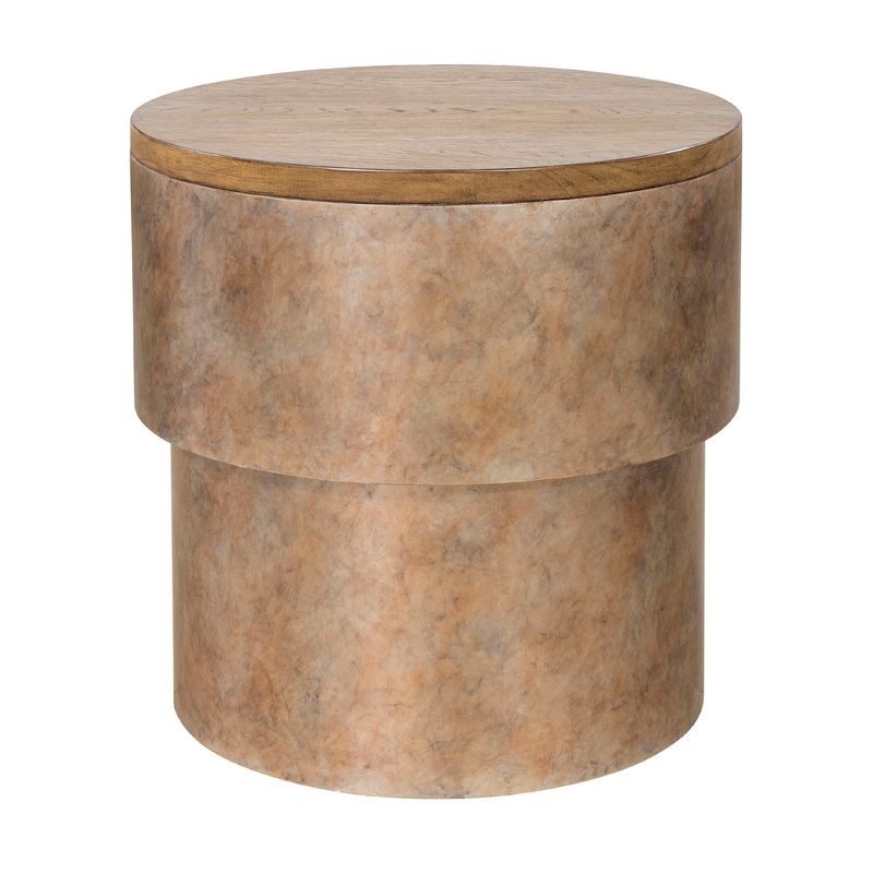 Steele – Round End Table – Brown