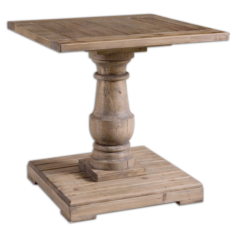 Stratford – Pedestal End Table – Light Brown