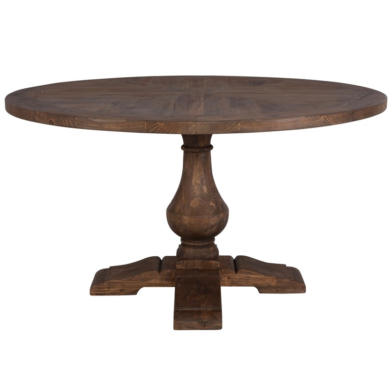 Stratford – Wood Round Dining Table – Dark Brown
