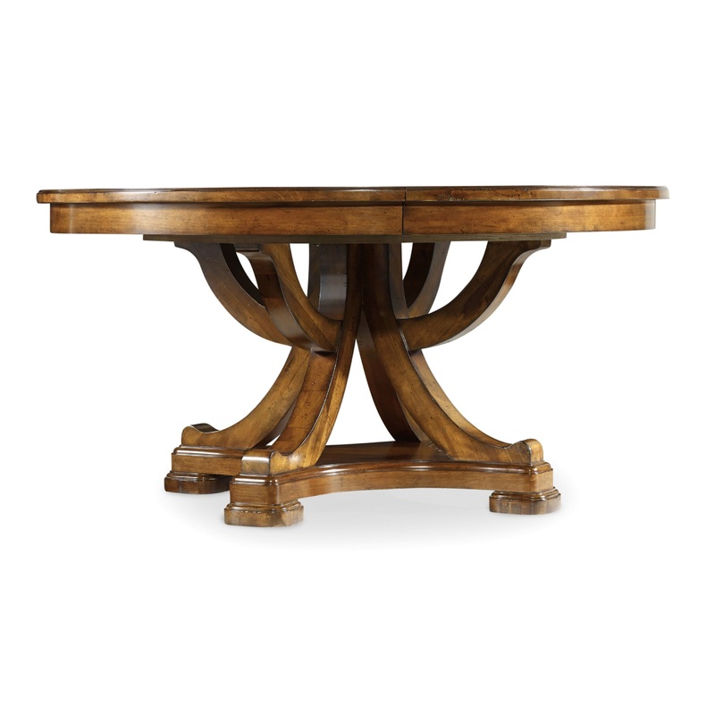 Tynecastle – Round Pedestal Dining Table With One 18″ Leaf