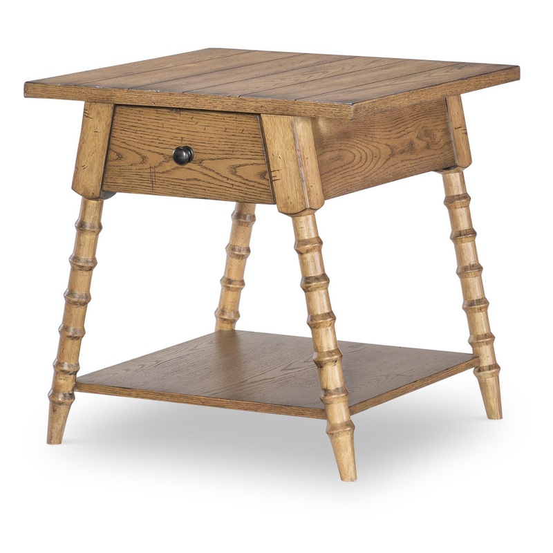 Vintage Market – Splayed Bobbin Leg 1 Drawer End Table