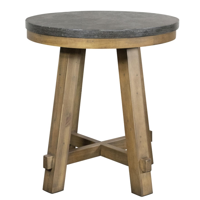 Weatherford – Round End Table – Reclaimed Natural Pine