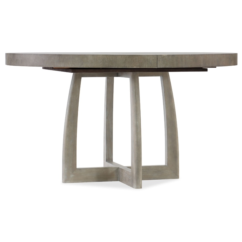 Affinity – 48″ Round Pedestal Dining Table With 1-18″ Leaf