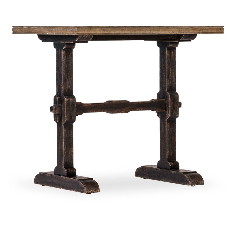 Americana – Trestle End Table – Dark Brown