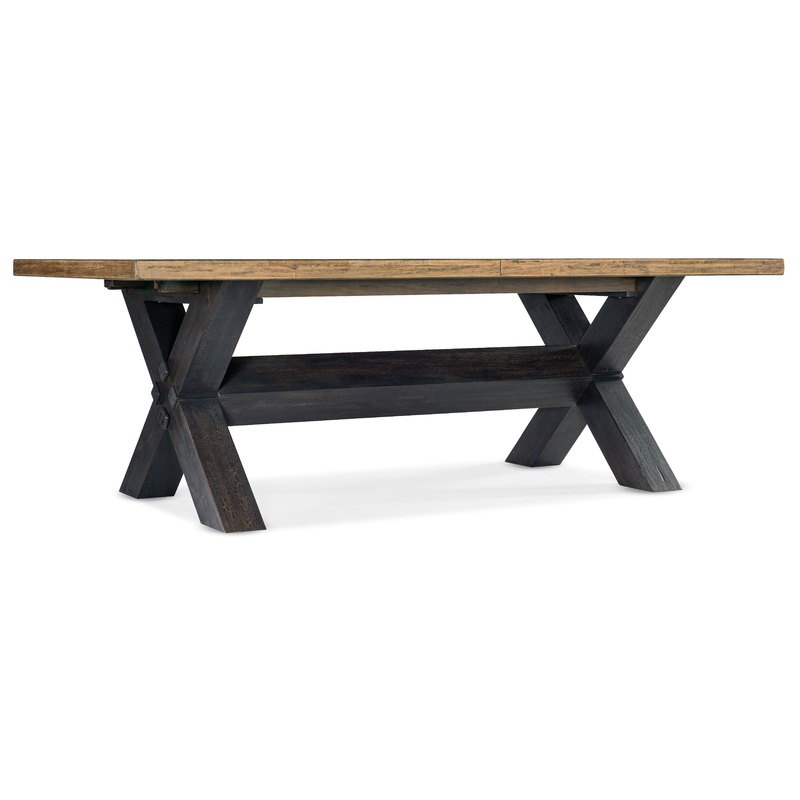 Big Sky – Trestle Dining Table With 2-20″ Leaves