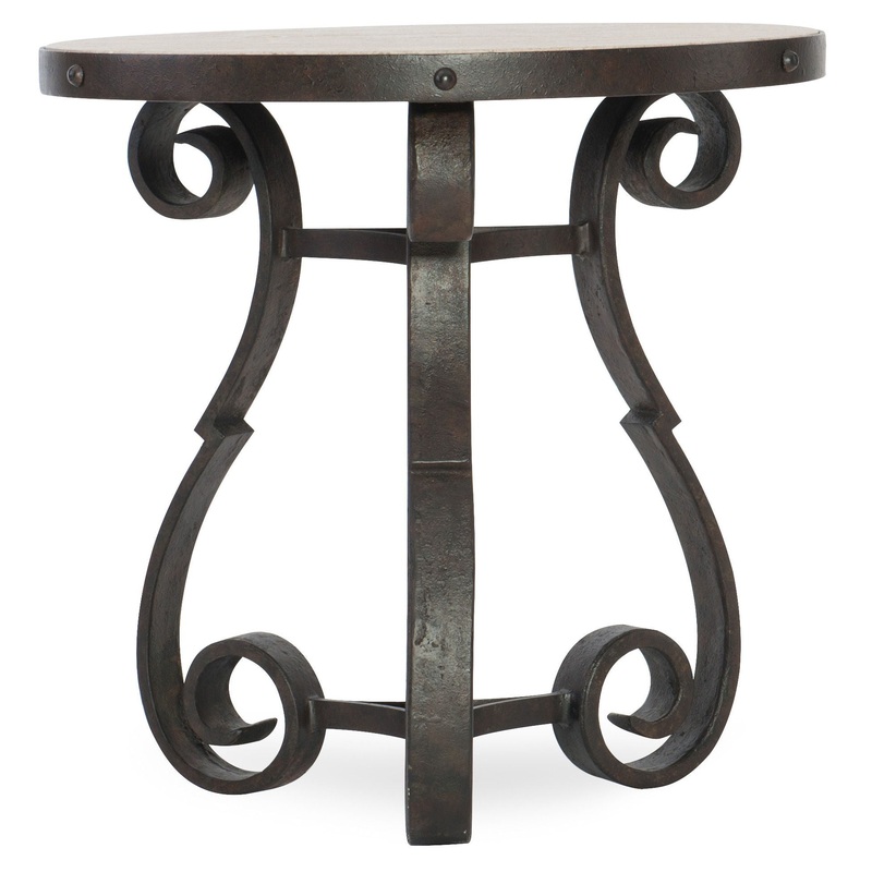 Hill Country – Luckenbach Metal And Stone End Table