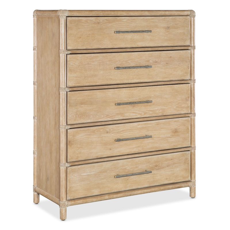 Retreat – Pole Rattan Five-Drawer Chest