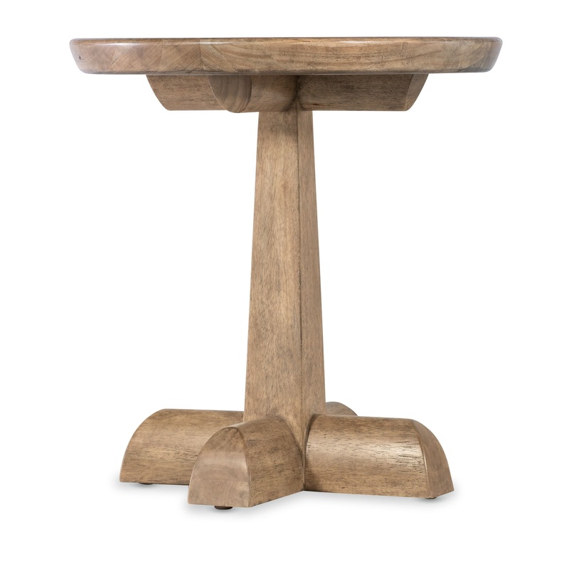 Vineyard Row – Round Pedestal End Table – Light Brown