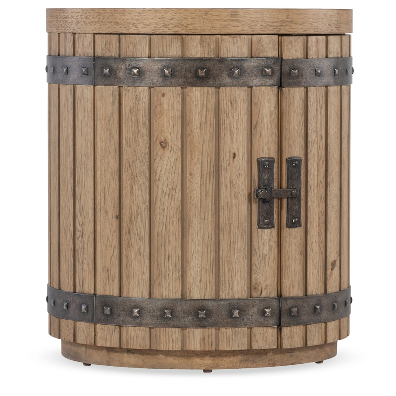 Vineyard Row – Wine Barrel End Table – Light Brown