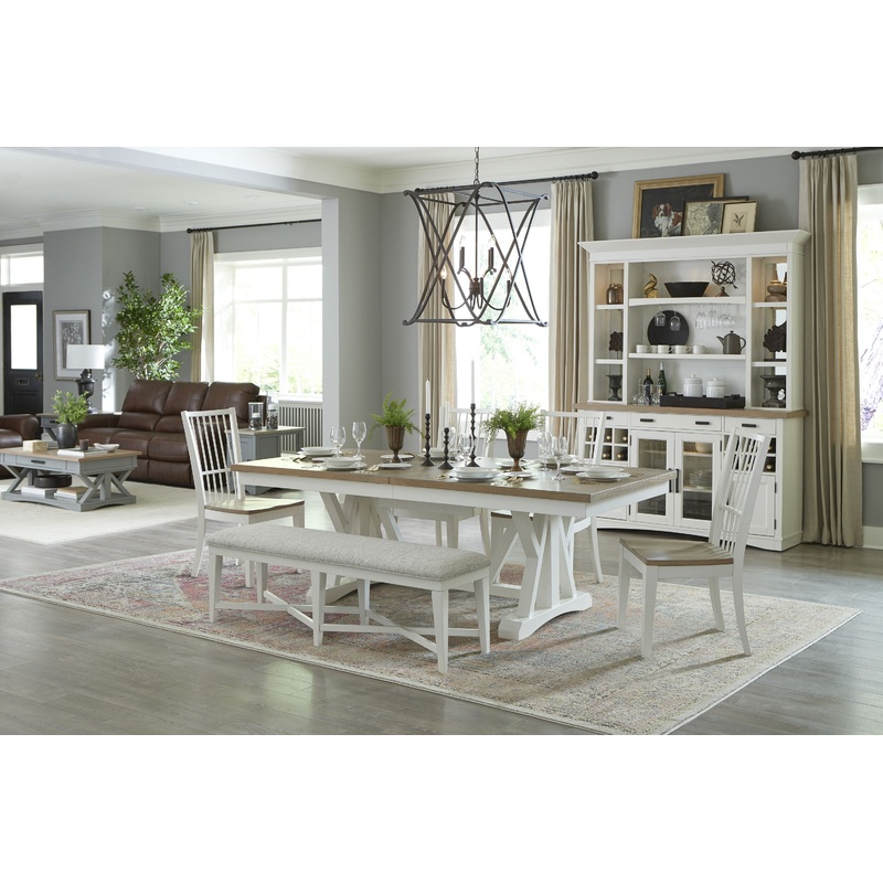 Americana Modern Dining – Trestle Dining Table – Cotton