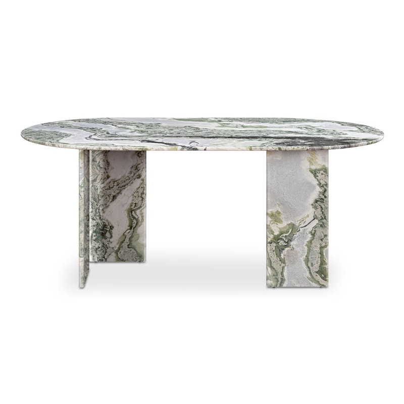 Celia – Oval Dining Table – Gray / Green