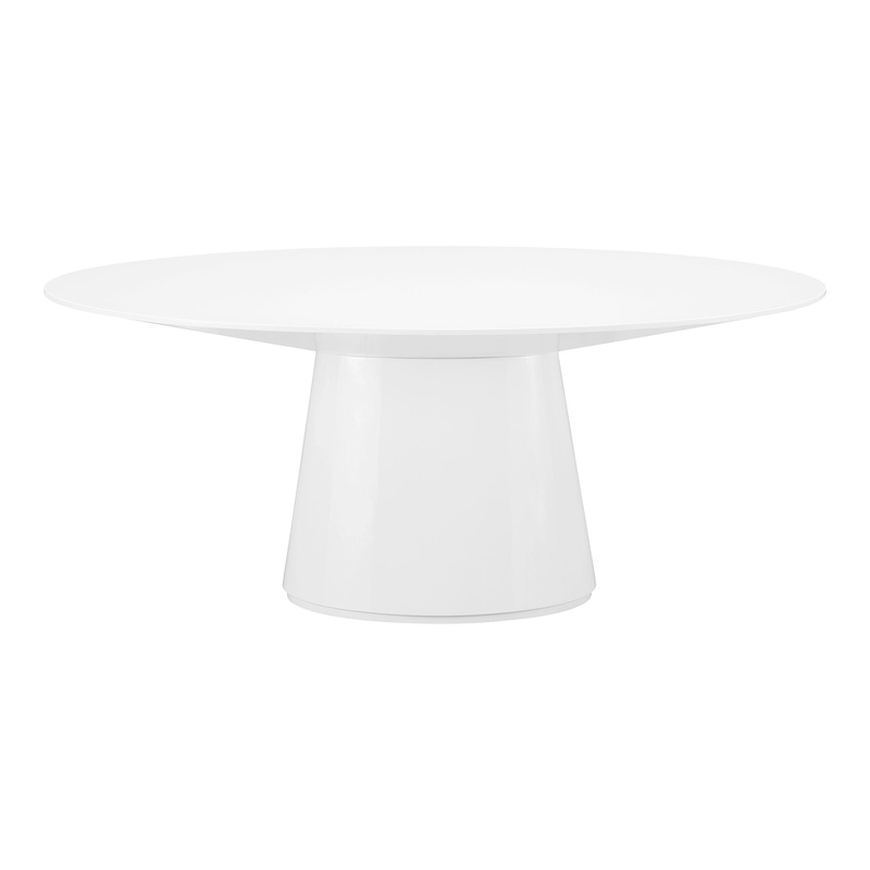 Otago – Oval Wood Dining Table – White