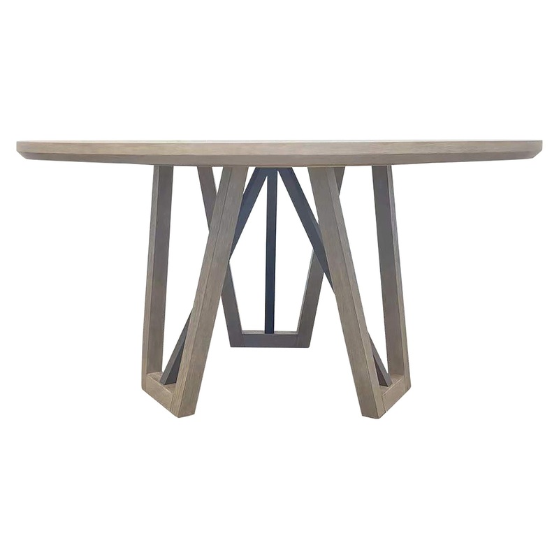 Pure Modern Dining – Round Table With Wood Base – Moonstone