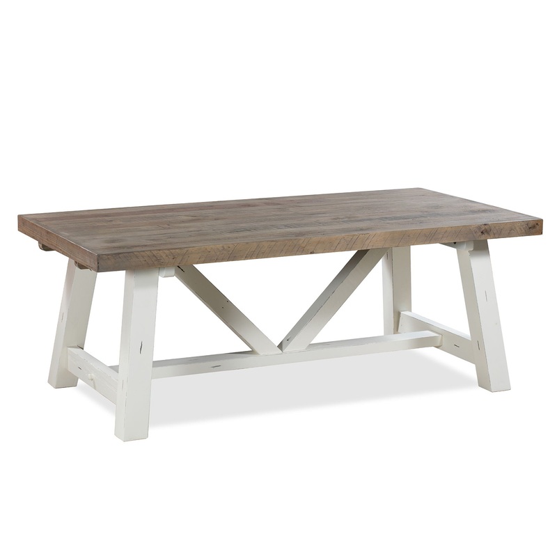 Chester – Dining Table 78″ – Distressed White