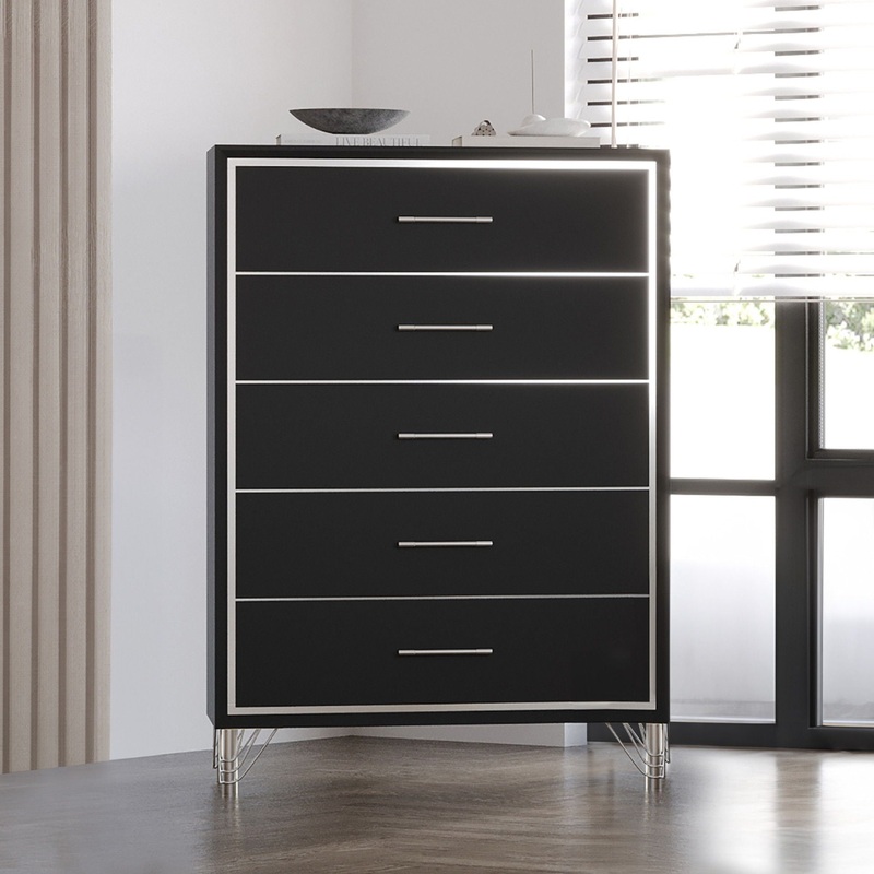 Ava – 5 Drawer Chest – Ebony