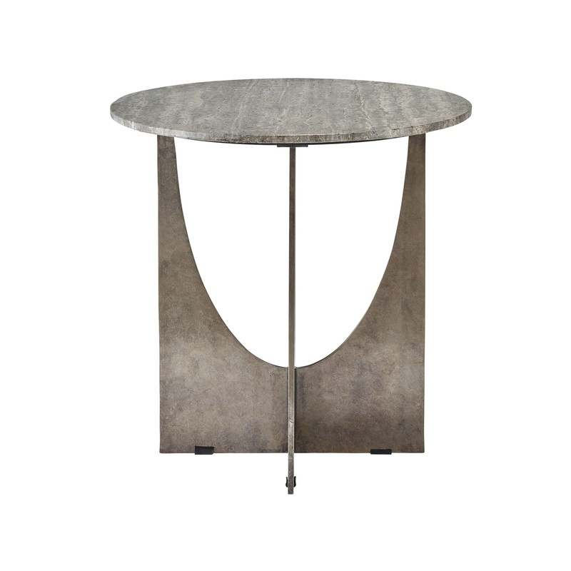 Curated – Op Art End Table – Gray