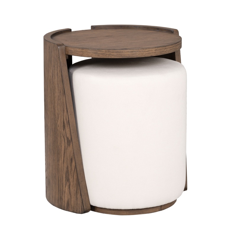 Lyra – End Table – Dark Brown / White