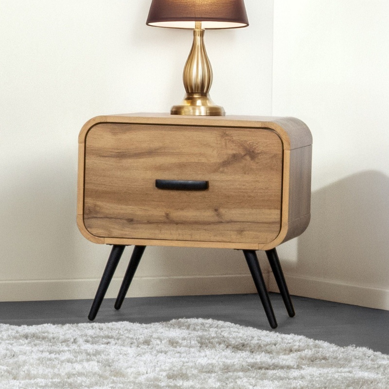 Rowan – One Drawer End Table/Bedside Table – Natural