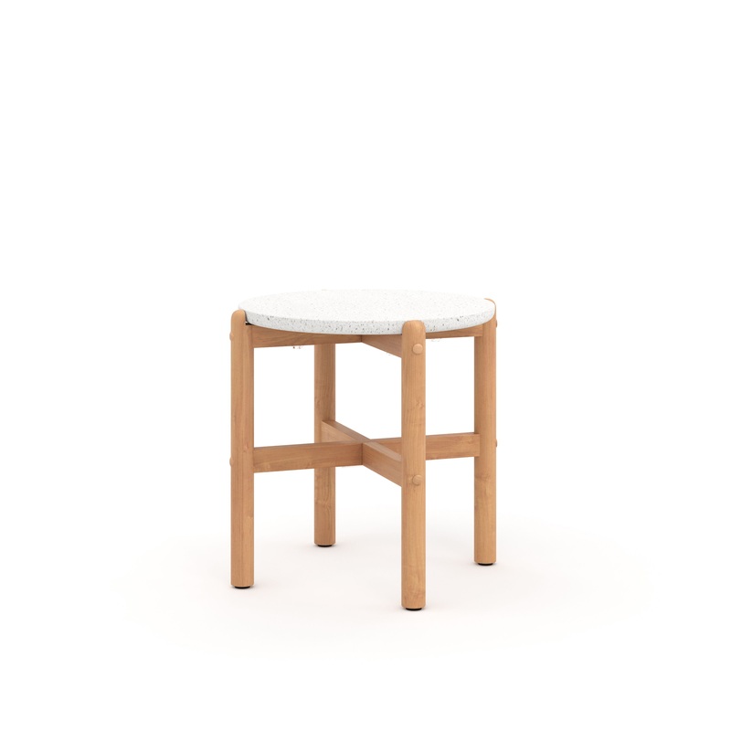 Solstice – End Table With Terazzo Top – White