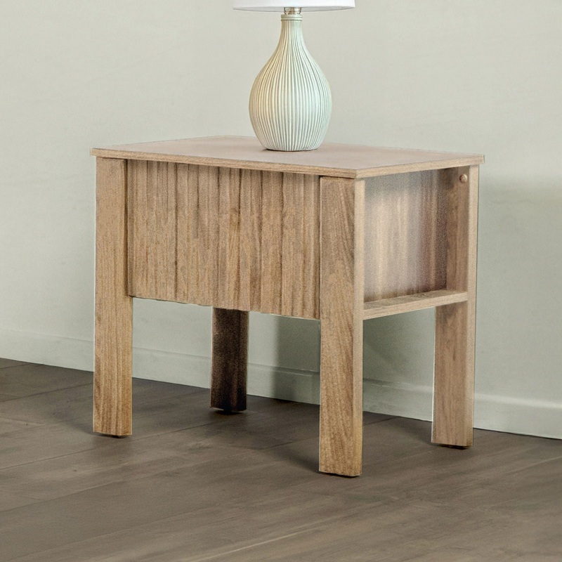 Thayer – One Drawer End Table/Bedside Table – Natural