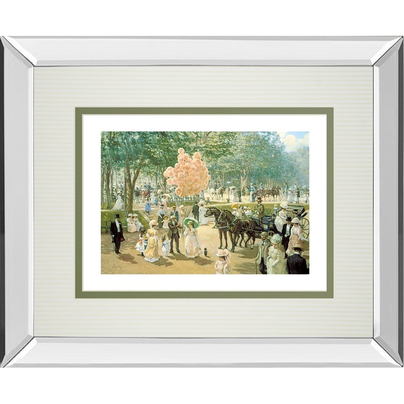 Balloon Seller By Alan Maley – Mirror Framed Print Wall Art – Pink