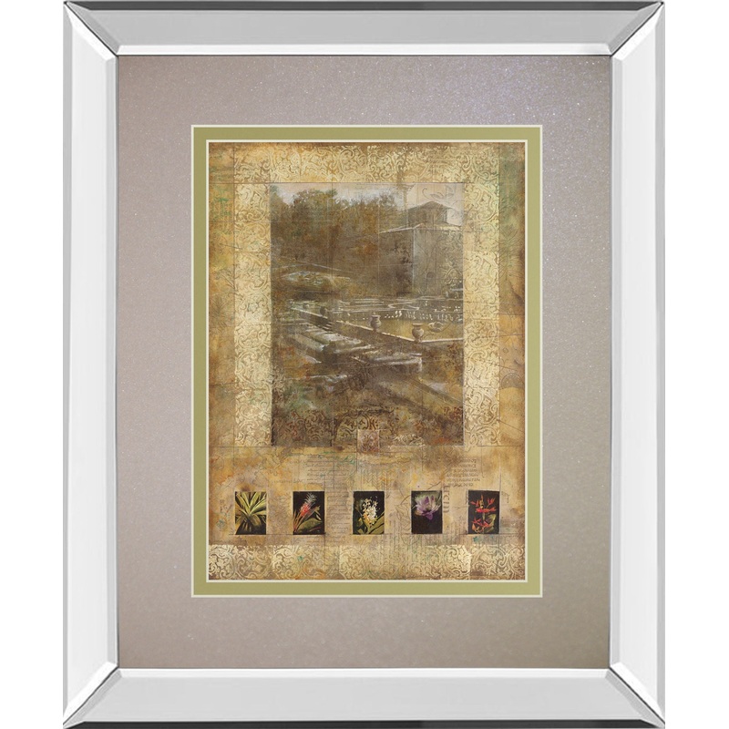 Botany Journal I By Kemp – Mirror Framed Print Wall Art – Beige