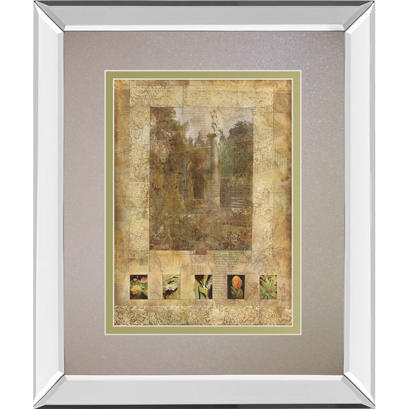 Botany Journal Il By Kemp – Mirror Framed Print Wall Art – Beige