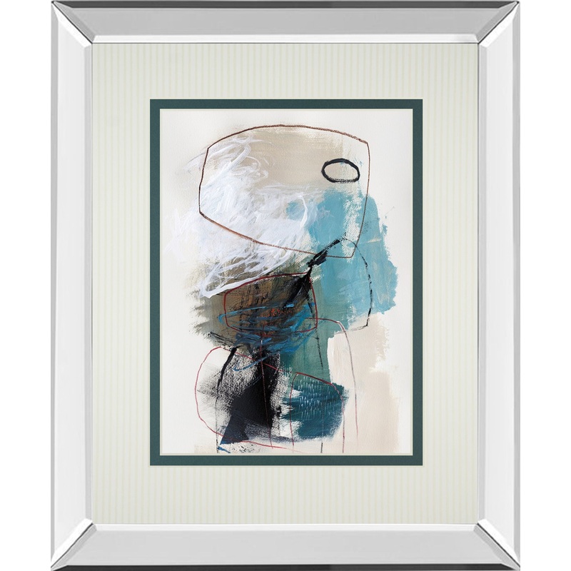 In The Middle I By Barnes Mirrored Frame – Blue