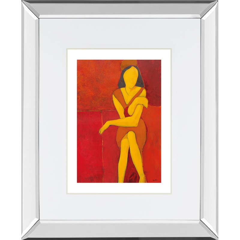 In View Of I By Augustine – Mirror Framed Print Wall Art – Red
