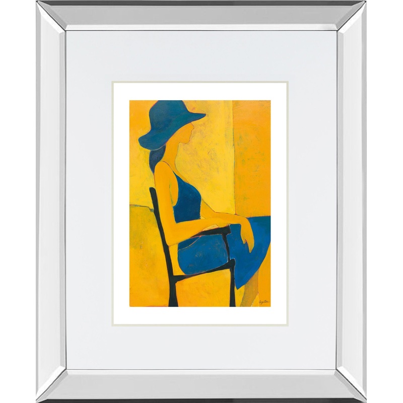 In View Of Il By Augustine – Mirror Framed Print Wall Art – Blue