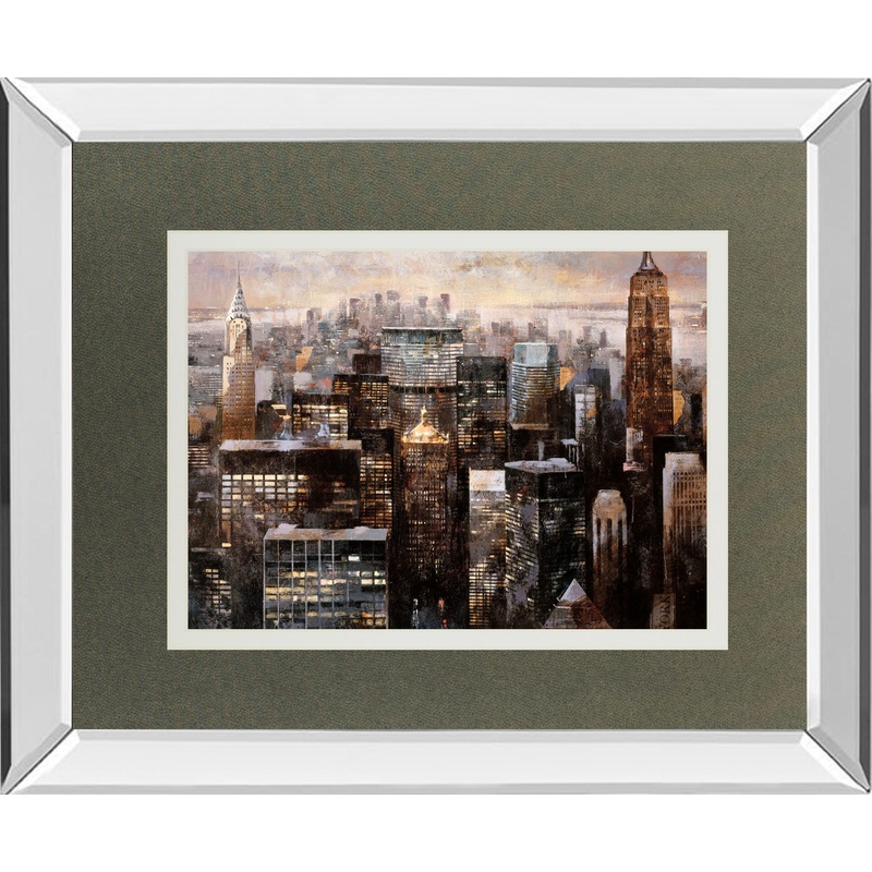 Manhattan By Night By Bofarull Mirrored Frame – Dark Brown