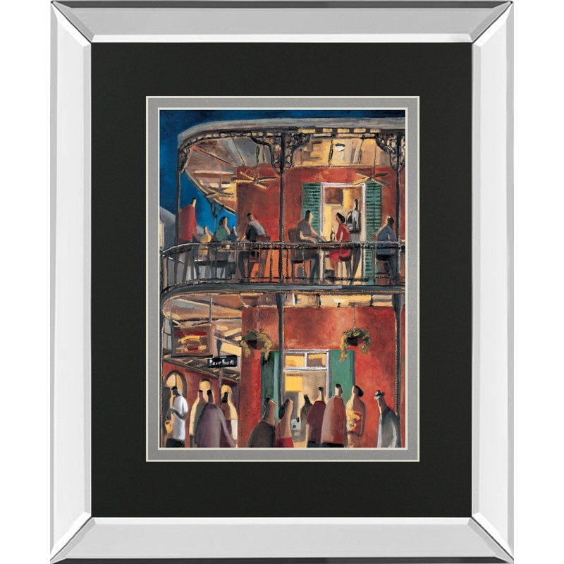 New Orleans Street By Lourengo D. Mirrored Frame – Red