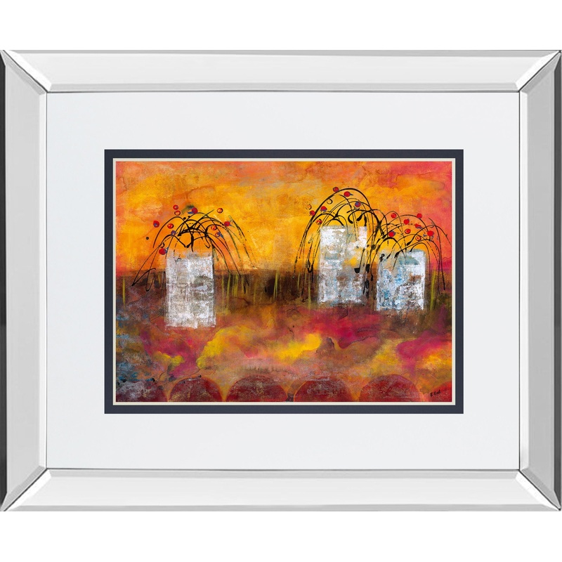 Old Boxes IV By Elliot – Mirror Framed Print Wall Art – Orange
