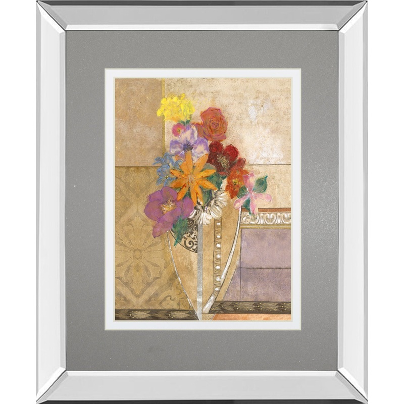 Pansy By Hollack – Mirror Framed Print Wall Art – Orange