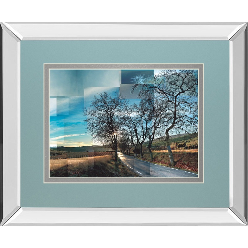 Penedes Vineyards By Ventosa P. Mirrored Frame – Blue