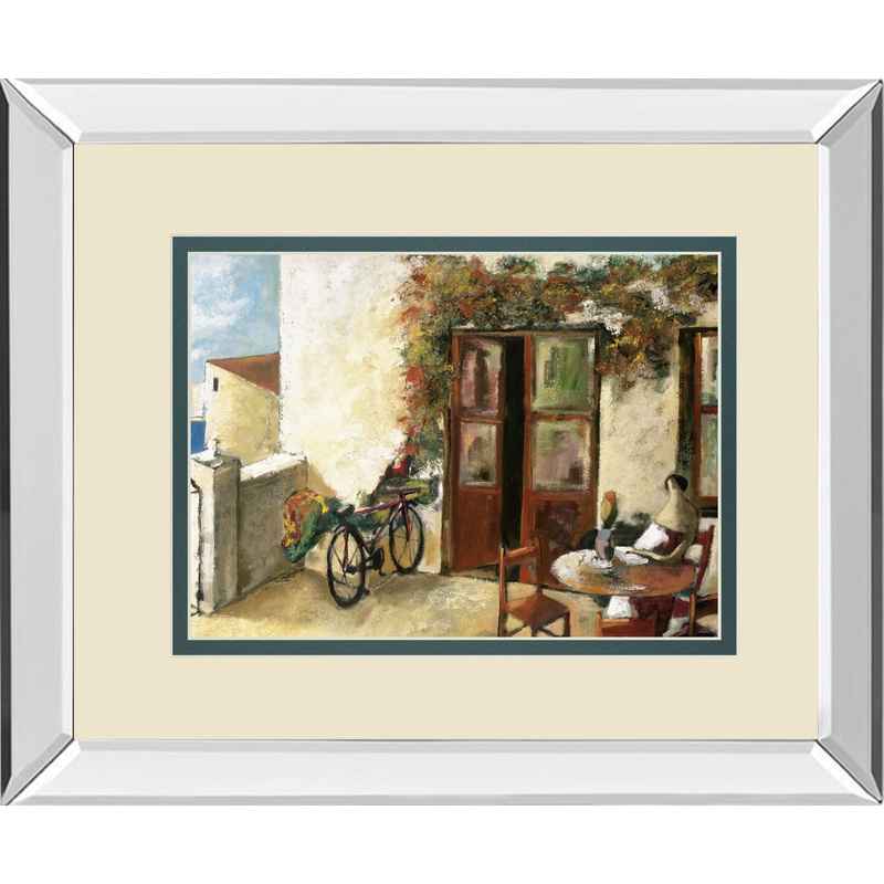 Perro Y Biciceleta By Lourengo D. Mirrored Frame – Beige