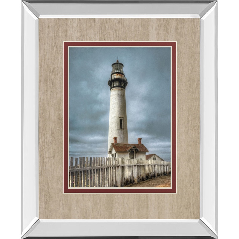 Pigeon Point Lighthouse By Cahill M. Mirrored Frame – Blue