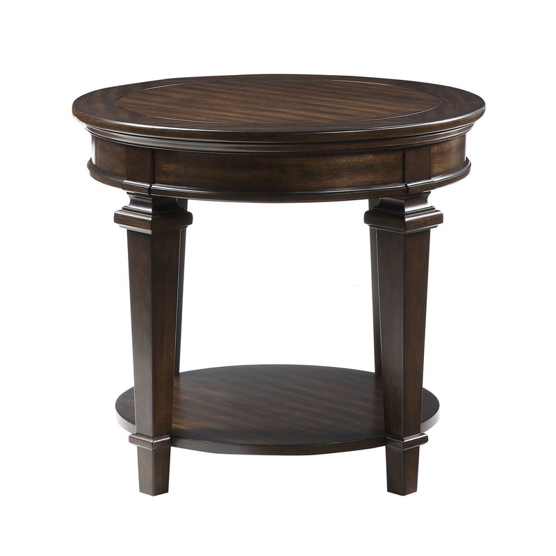 Tobias – Round End Table – Espresso