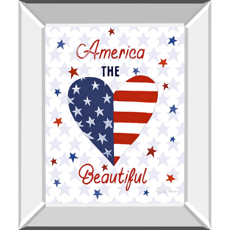 America The Beautiful II By Farida Zaman – Mirror Framed Print Wall Art – White