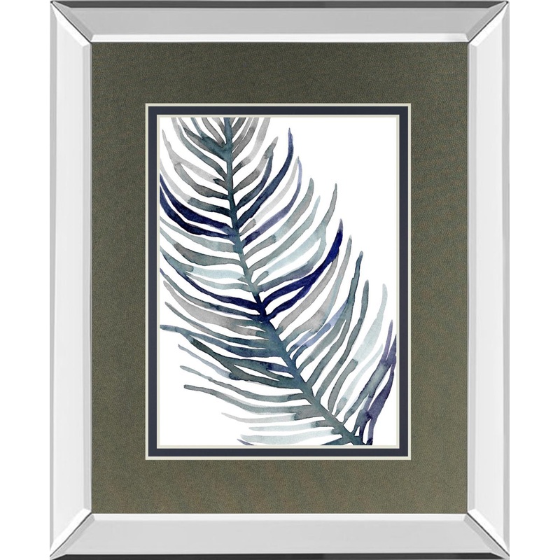 Blue Feathered Palm I By Emma Scarvey – Dark Gray