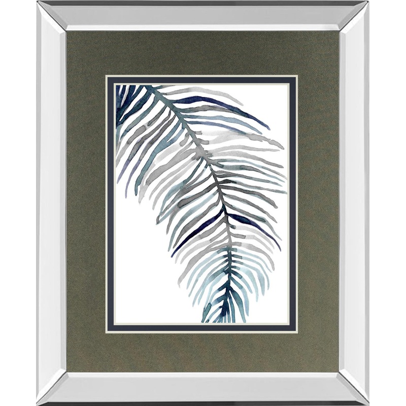 Blue Feathered Palm II By Emma Scarvey – Dark Gray