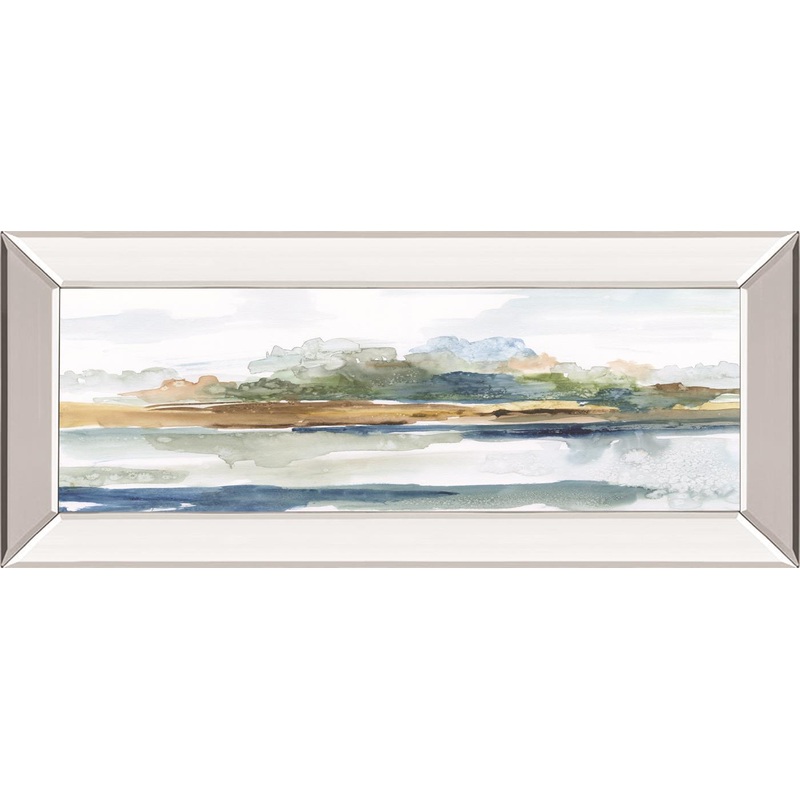 Blue Solace By Nan – Mirror Framed Print Wall Art – Blue