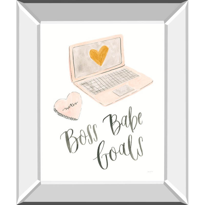 Boss Babe I By Jenaya Jackson – Mirror Framed Print Wall Art – White