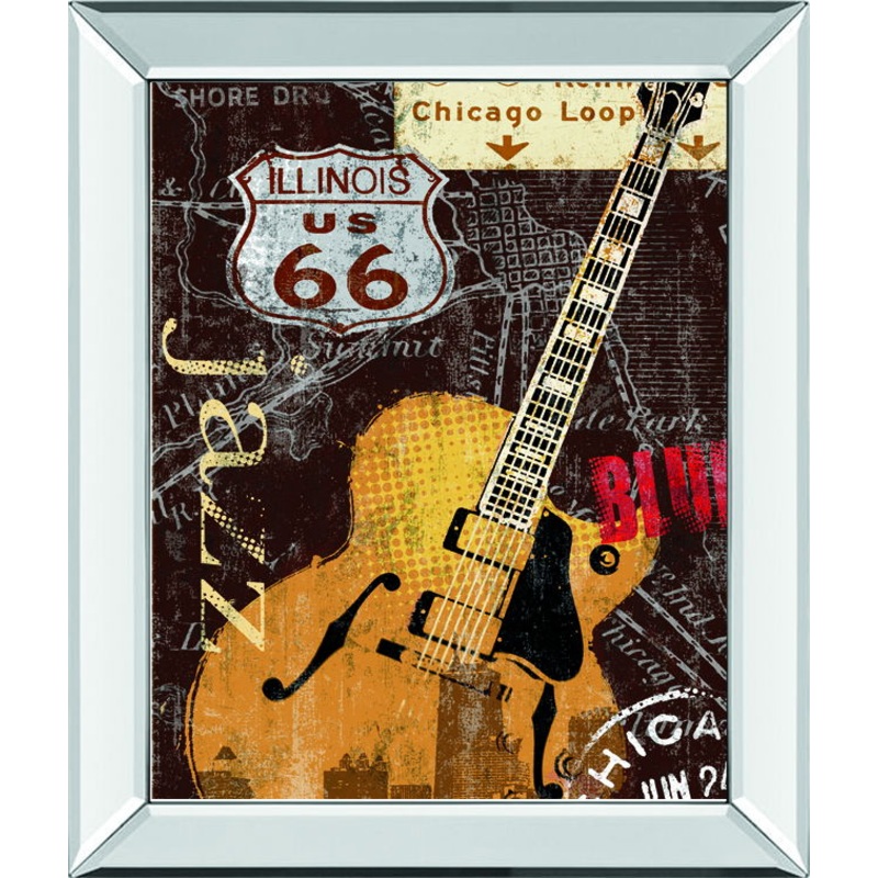 Chi-Town By Mallett, K – Mirror Framed Print Wall Art – Yellow
