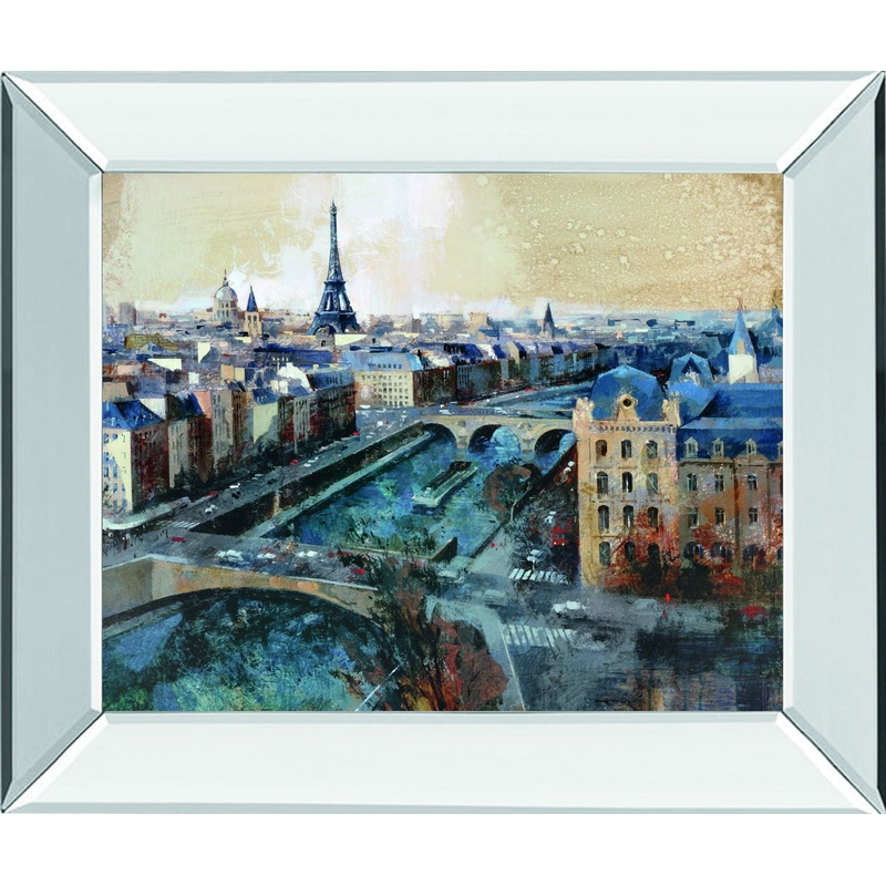 Ciel De Paris By Bofarull, M. – Mirror Framed Print Wall Art – Blue