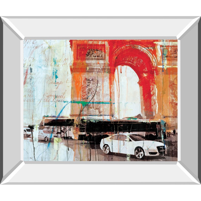 City Of Light II By Markus Haub – Mirror Framed Print Wall Art – Red
