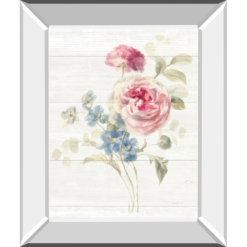 Cottage Garden II Shiplap By Danhui Nai – Mirror Framed Print Wall Art – White